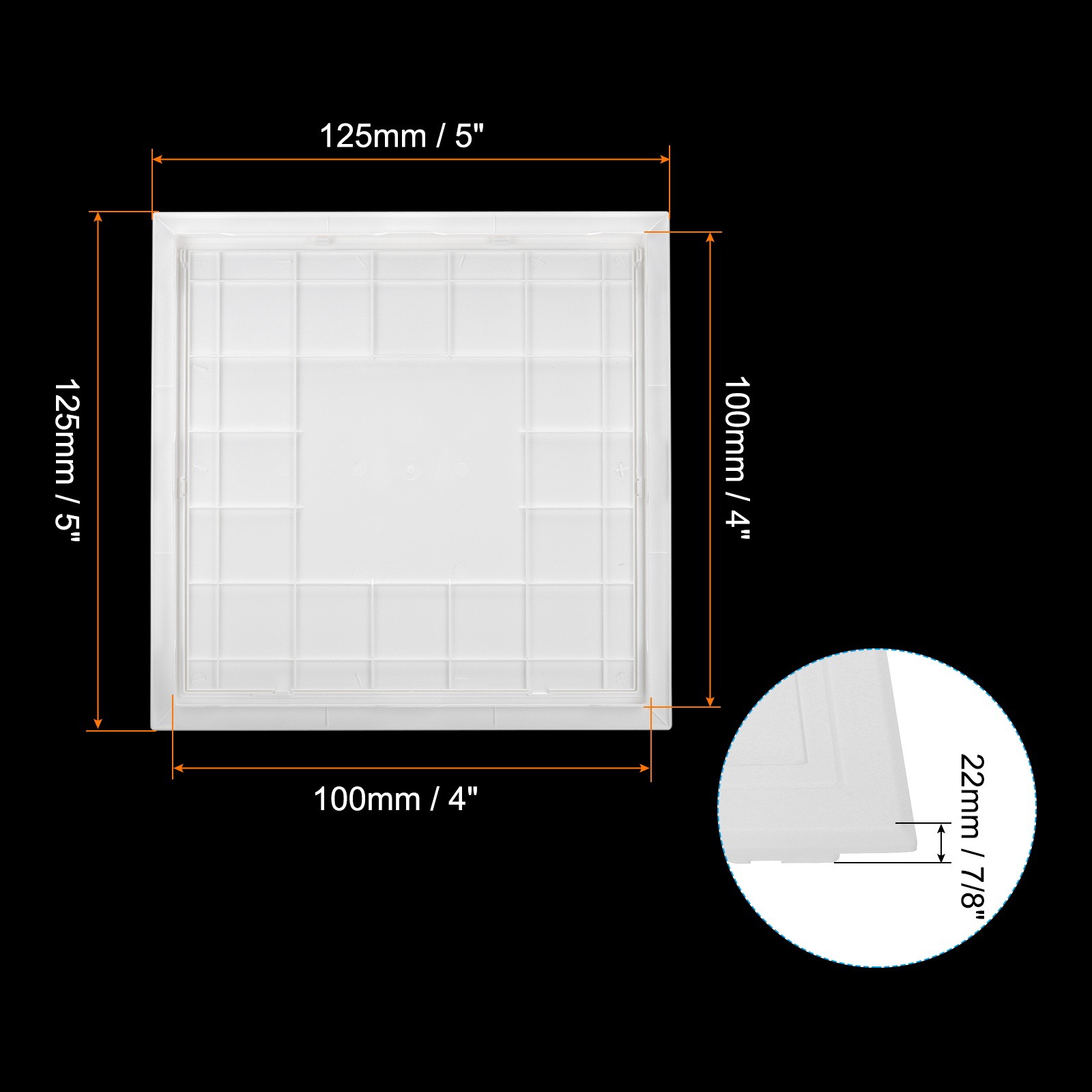 4x4 Inch(95x95mm) Removable Hinged Access Panel, Access Doors, White