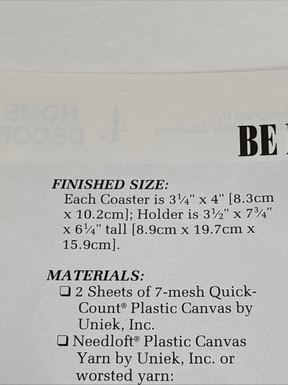 Be Mine Kitchen Caddy Annie's Attic Plastic Canvas Pattern Page
