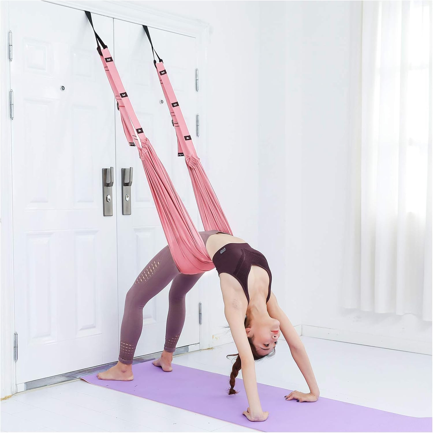 Yoga Hammock Leg Stretcher Strap, Stretching Yoga Aerial Door Anchor Flexibility