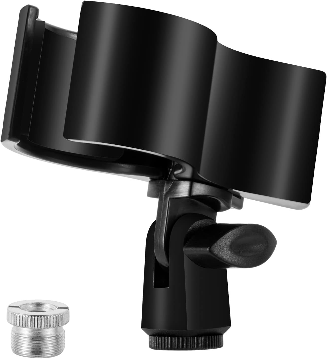 BILIONE 1pcs Large Microphone Clip, Adjustable Mic Holder for 1 Pack, black