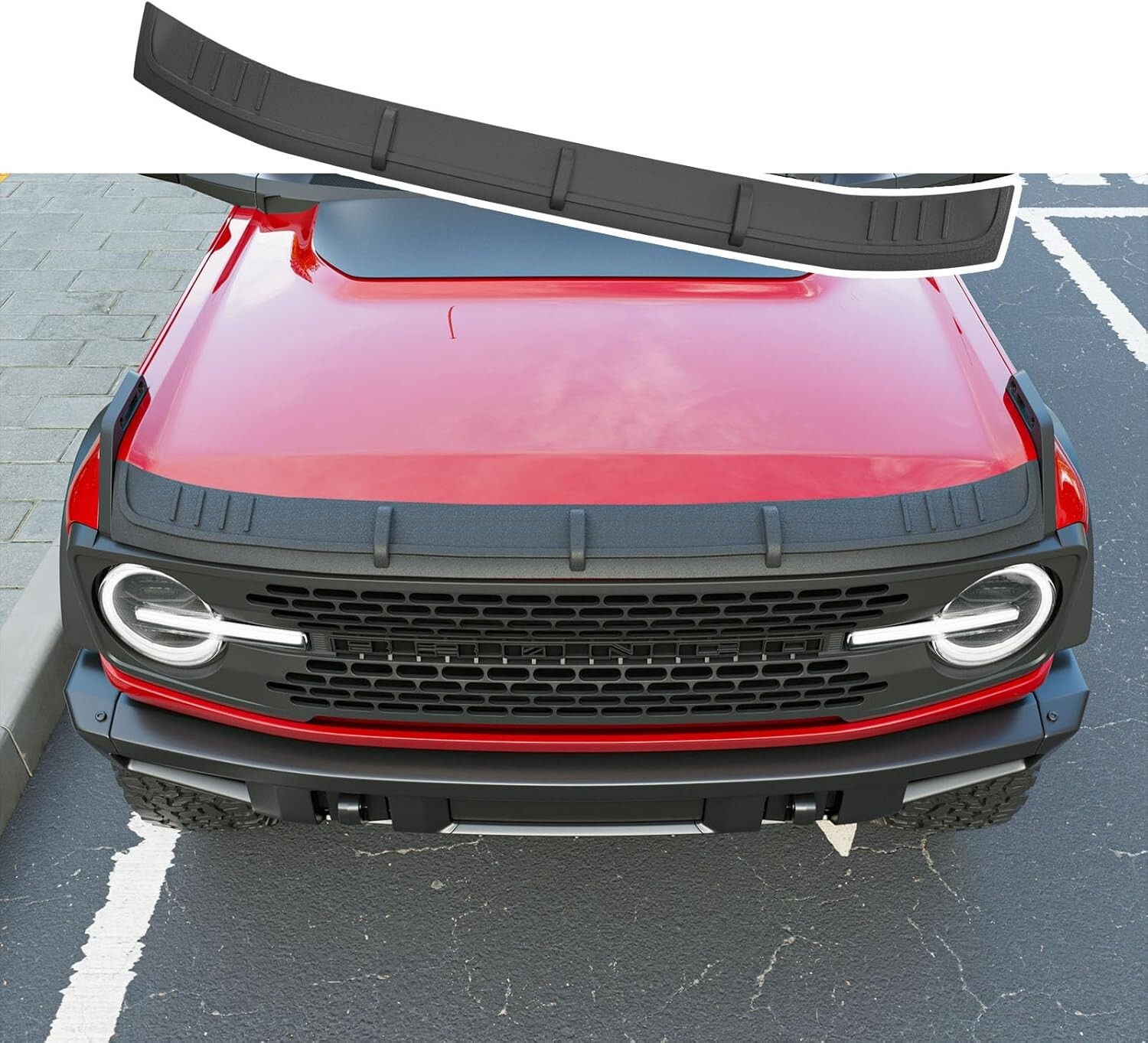 For 2021-2025 Ford Bronco (Not for Sport) Hood Deflector Hood Shield Protector