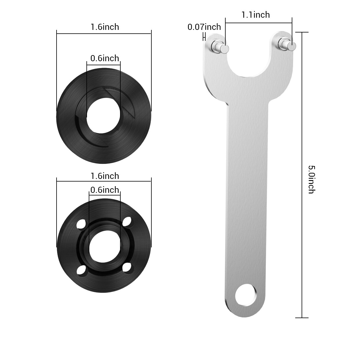 5/8"-11 Angle Grinder Spanner Wrench Flange Lock Nut Set For Dewalt Milwaukee
