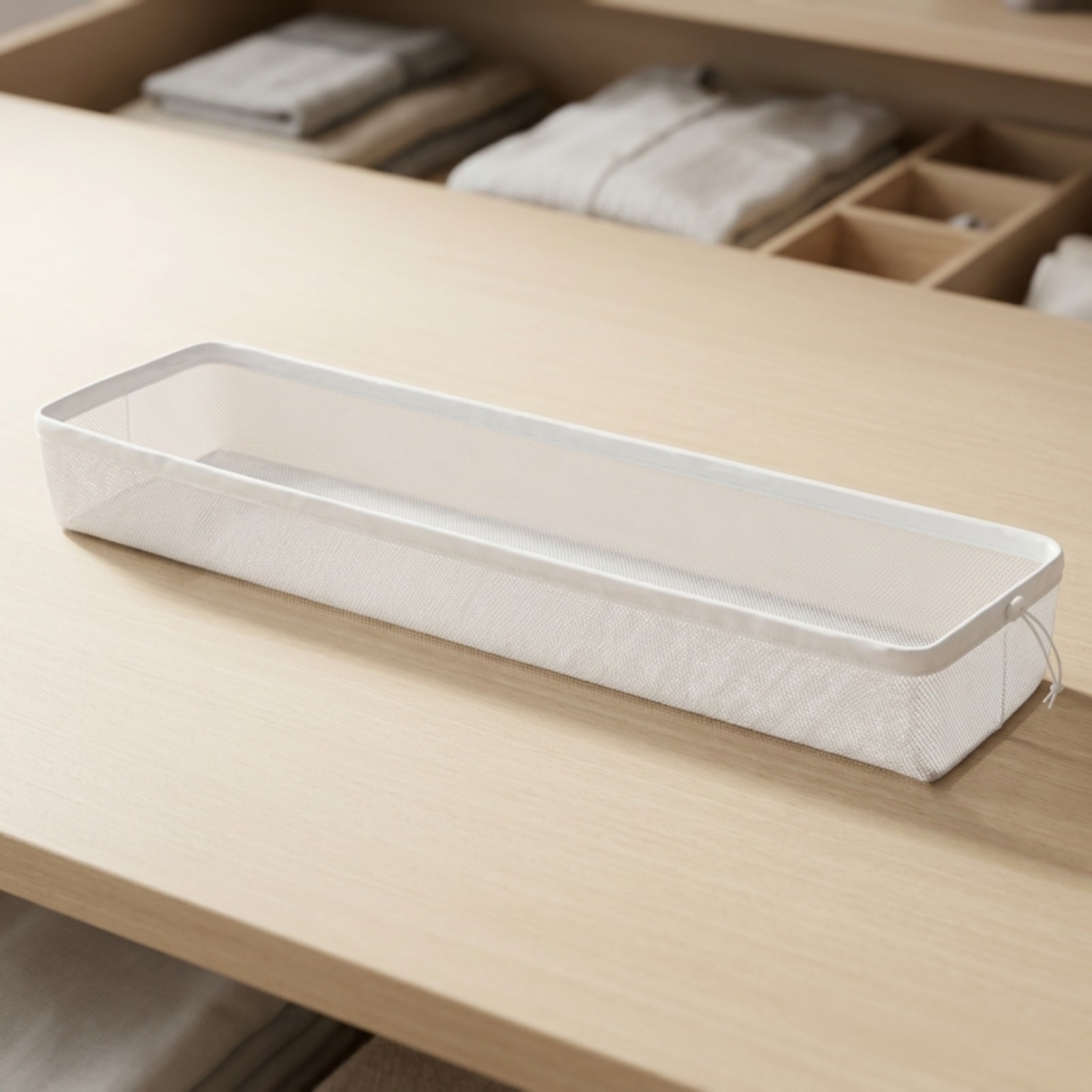 Rectangular Mesh Organizer White Organizer Container Easy to Clean