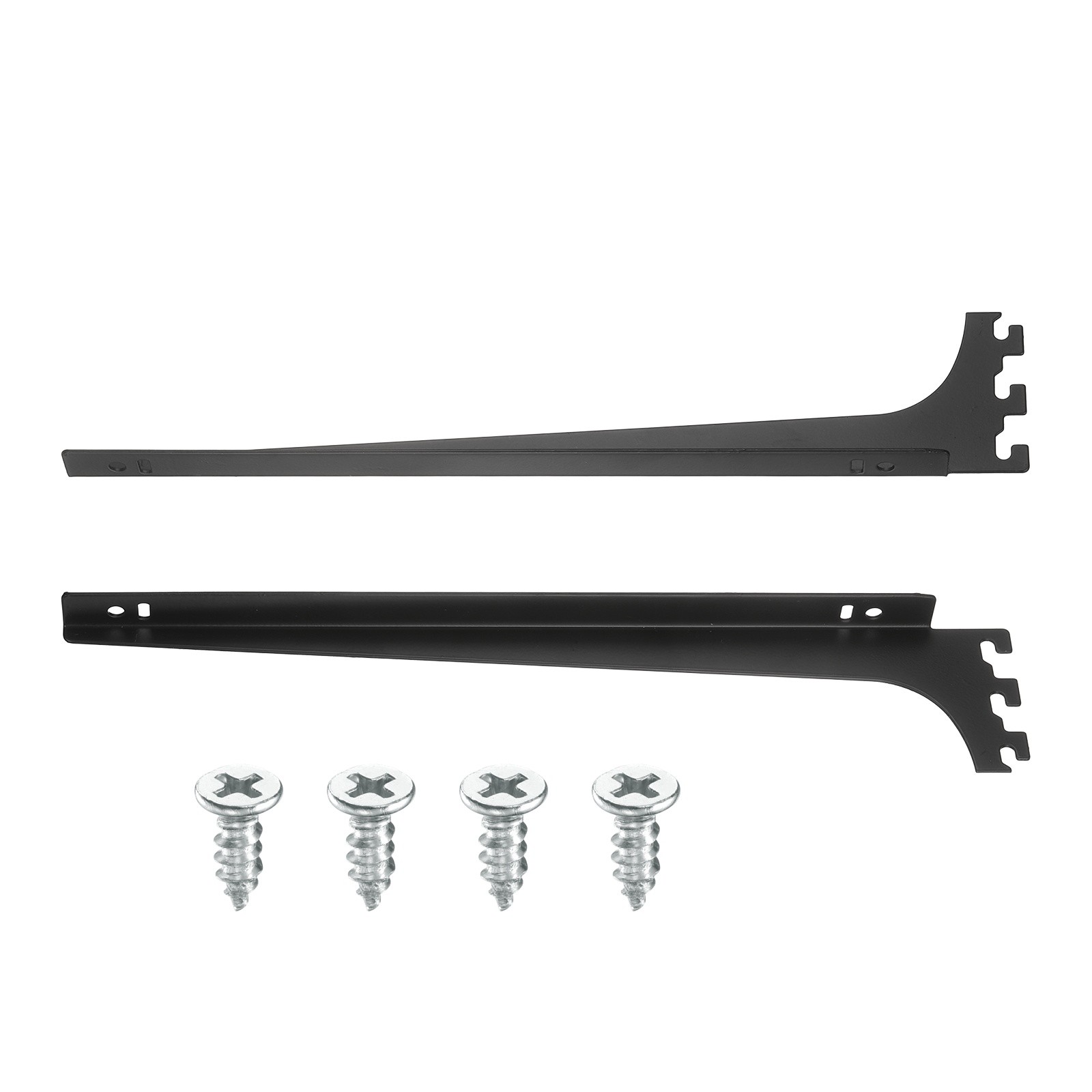 2Pcs Adjustable Shelf Brackets, 15.7" 2.3mm Upright Bracket Shelf Bracket, Black