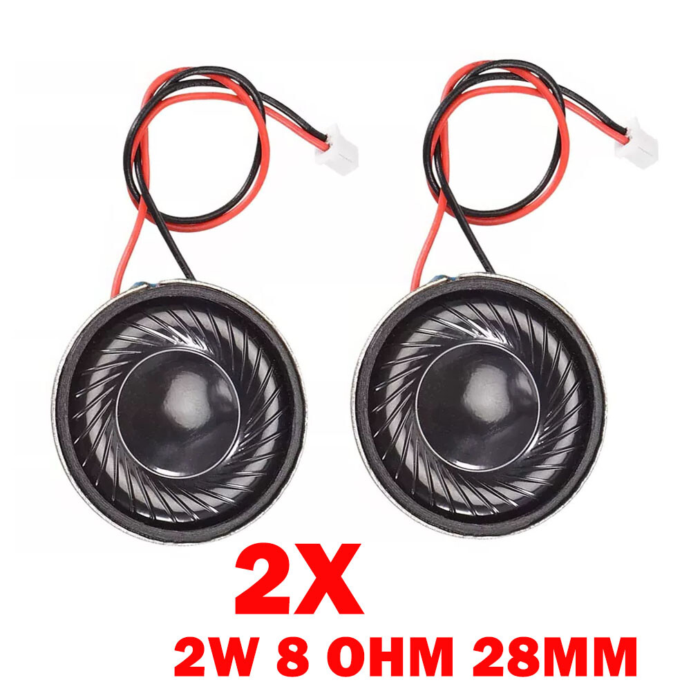 2x 2W 8 Ohm Micro Internal Speaker Magnet Loudspeaker 28mm Dia With Pin Wire HOT