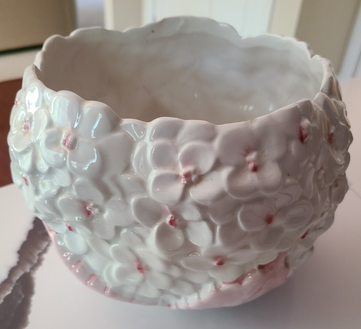Vintage 1970 SAFARIL Made in Portugal HYDRANGEA Porcelain Bowl-Planter PAT PEND