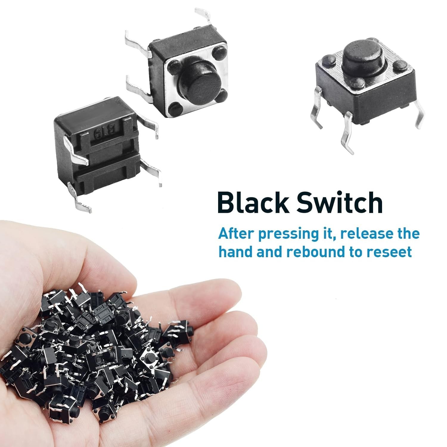 120 Pcs 6 x 6mm x 5mm Momentary Tactile Tact Push Button Switch for PCB 4 Pin...