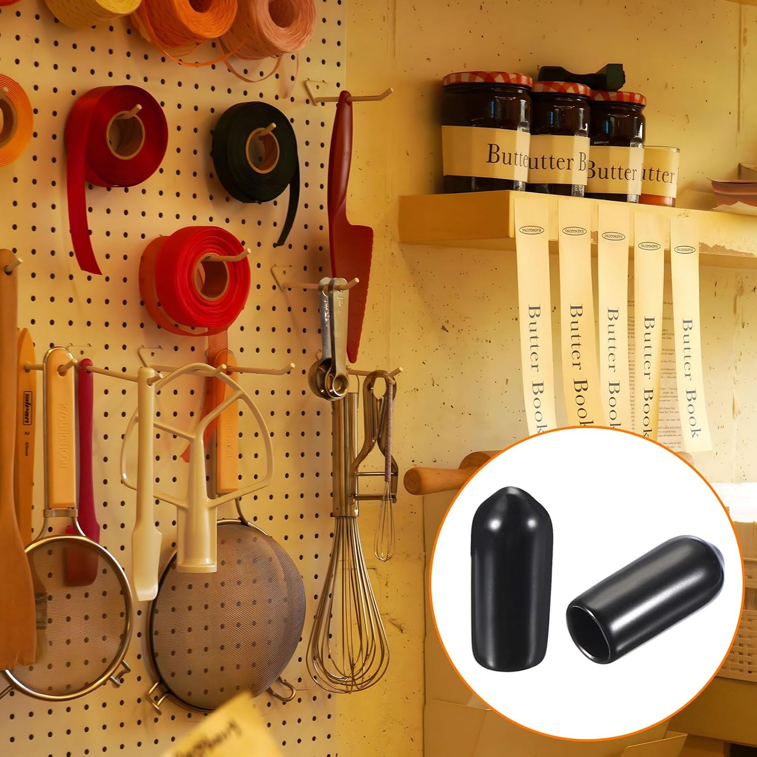 300pcs Pegboard Hooks Protector Rubber End Caps, Peg Board Hook Flexible Prongs