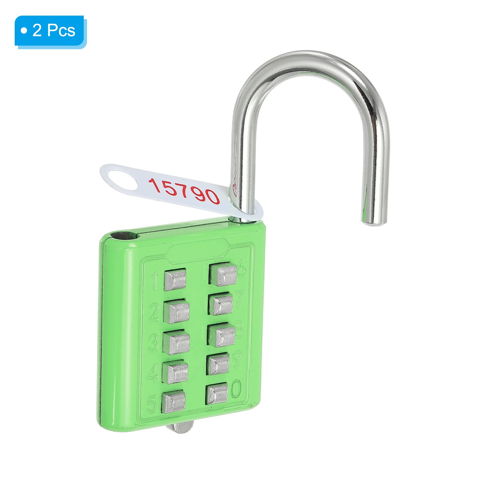 10 Digit Button Combination Padlock 2pack 5 Digit Locking Mechanism Lock Green