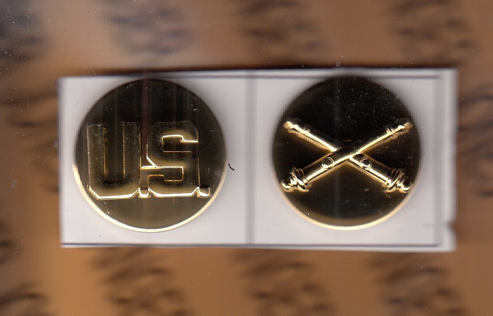 US Army Enlisted U.S. & Artillery Field FA Branch BOS award badge set c/b