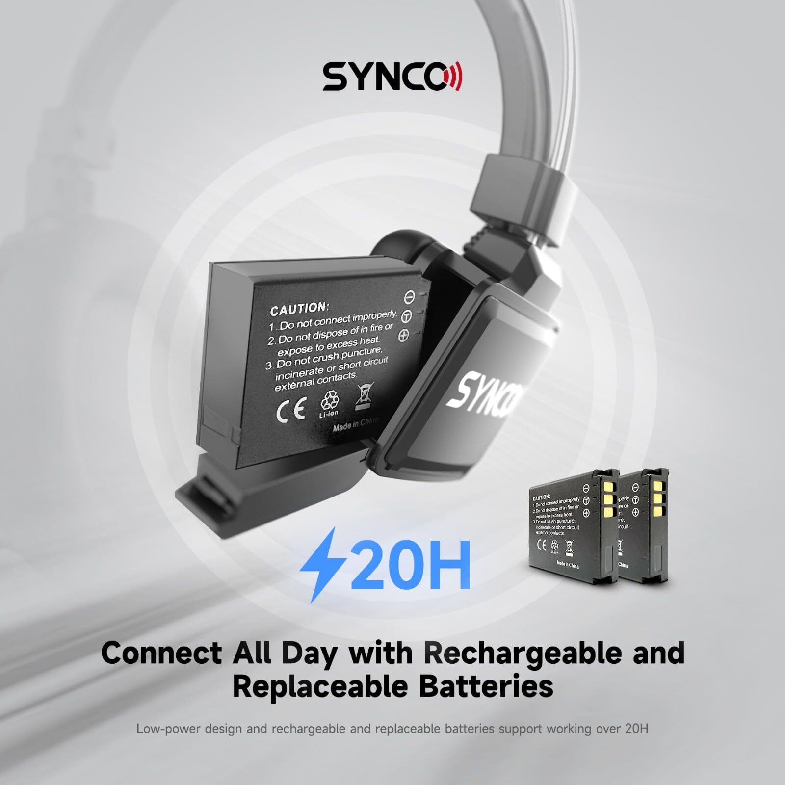 SYNCO Xtalk X2 Wireless Intercom System 2.4G Communication Headset With Battery
