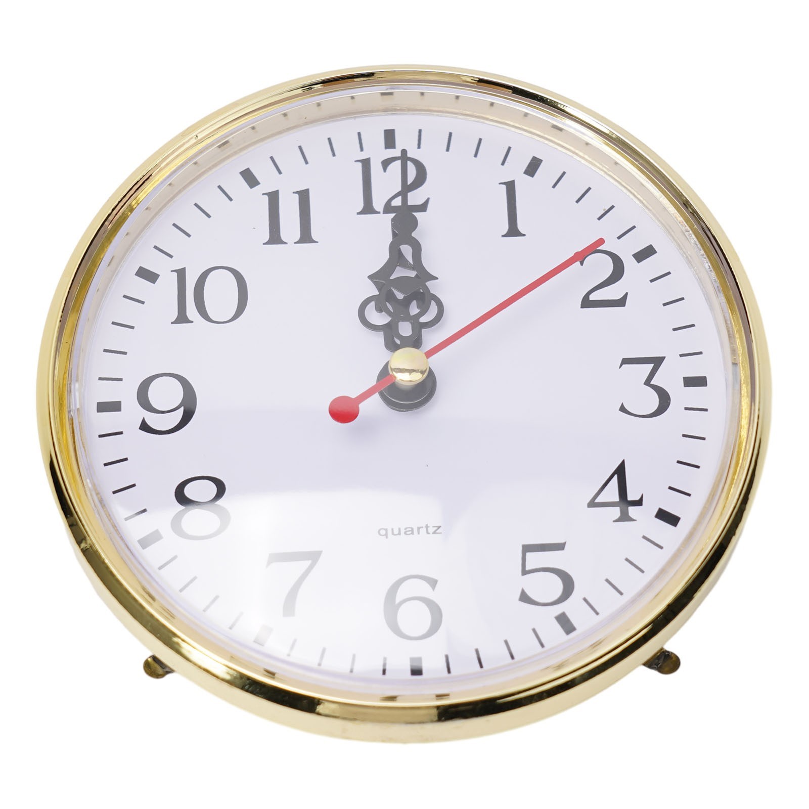 Arab Numerals Quartz Clock Insert Replacement Gold Trim Multiple Sizes