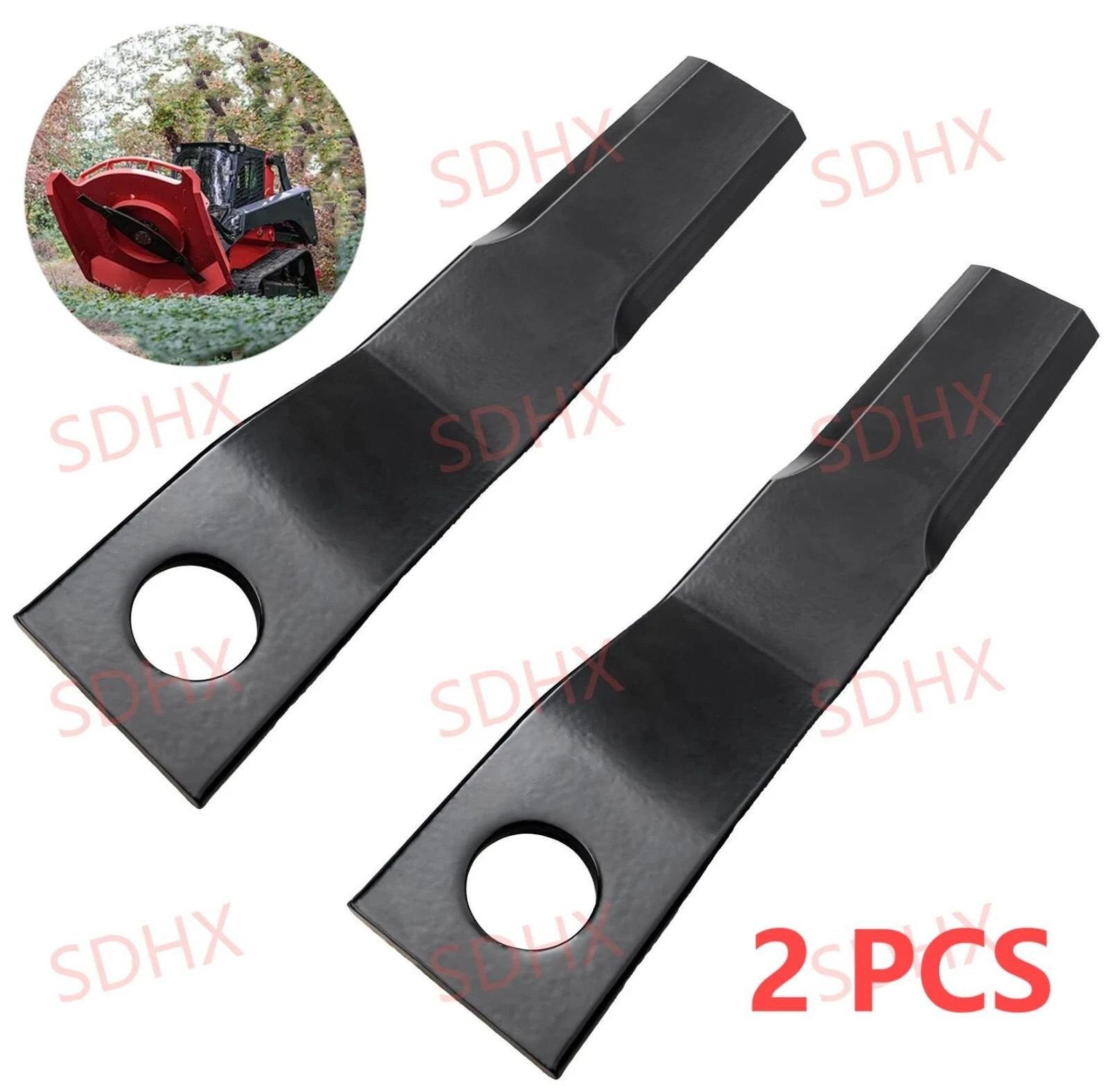 2pcs Agrotk Skid Steer Brush Cutter Cutting Blades, For Use with AGT-RC72/EXRC54
