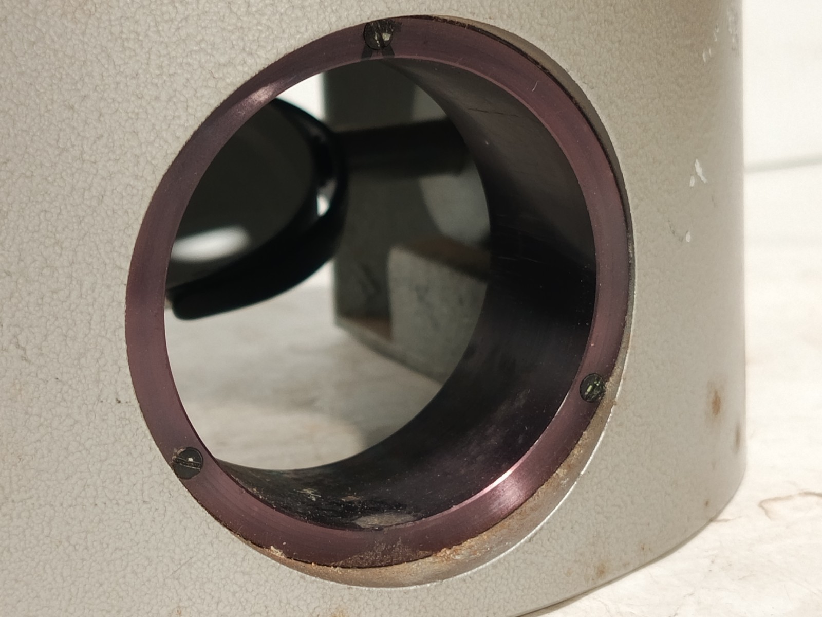 Olympus Tokyo microscope base w/ iris diaphragm, rotating stage, mirror shown