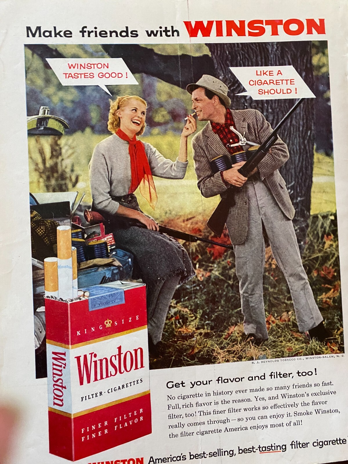 Winston Cigarettes, Full Page Vintage Print Ad