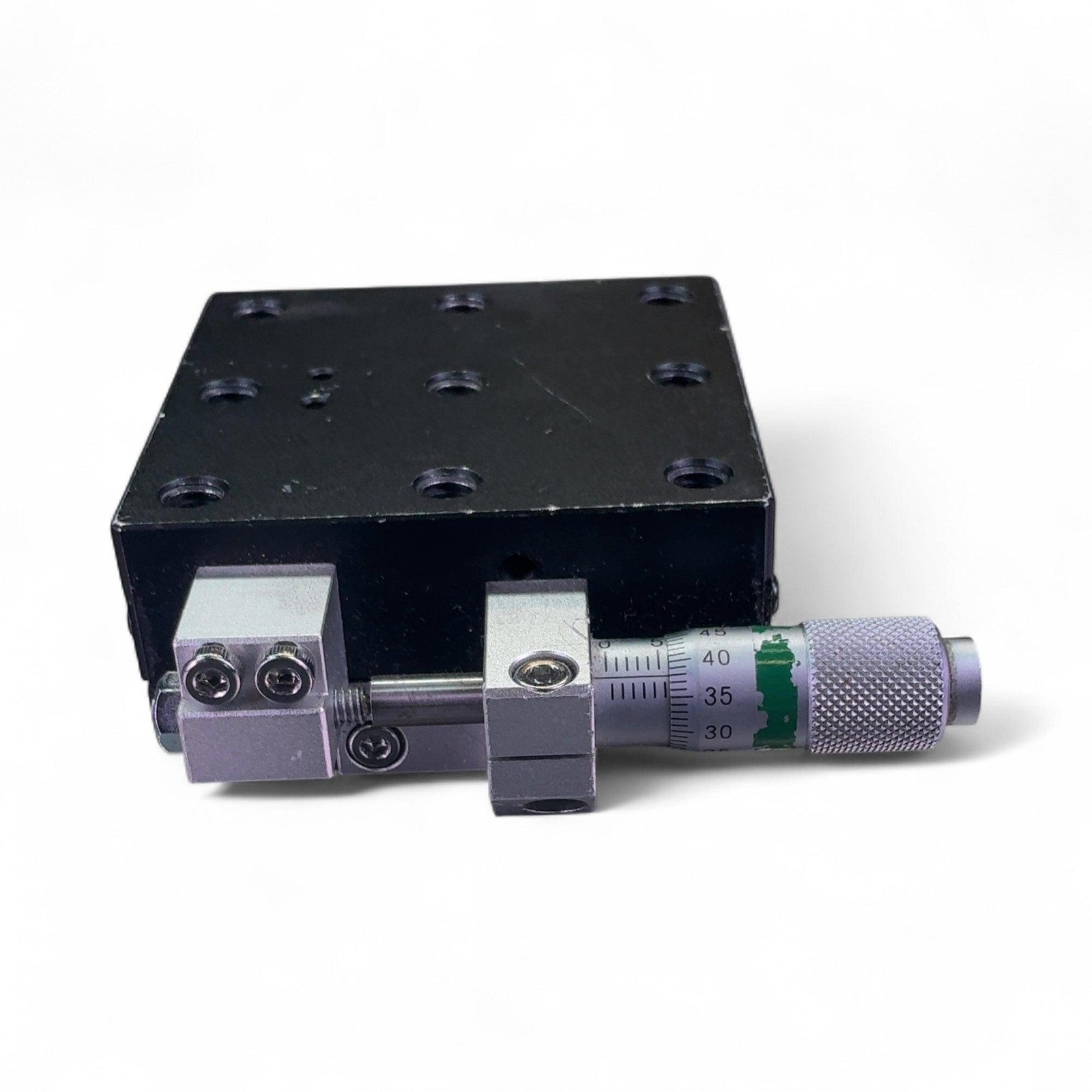 Melles Griot 65mm x 65mm Single Axis Linear Translation Stage Side Micrometer