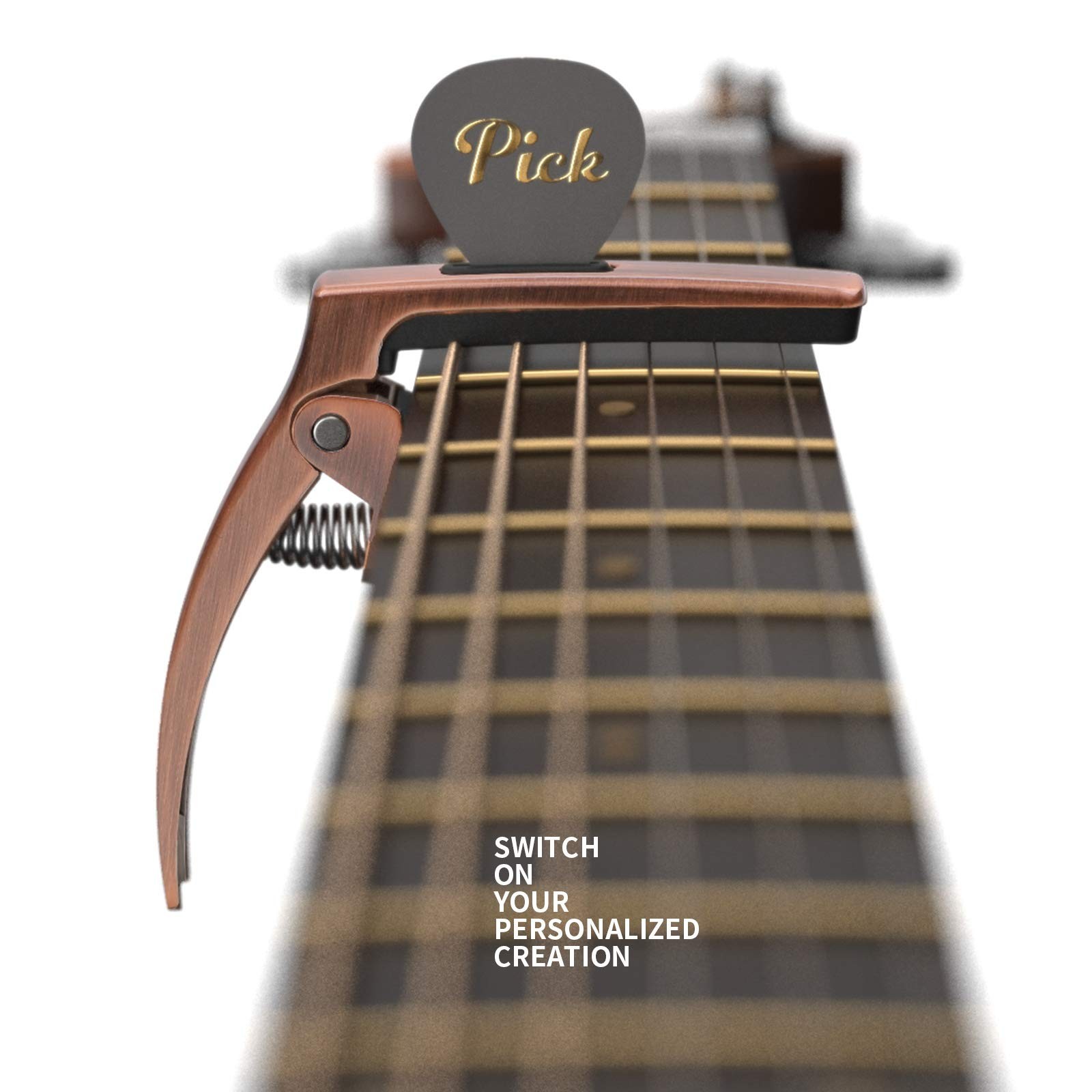 3in1 Guitar Capo for Acoustic and Electric Guitars,2 Pack(with Pick Holder an...