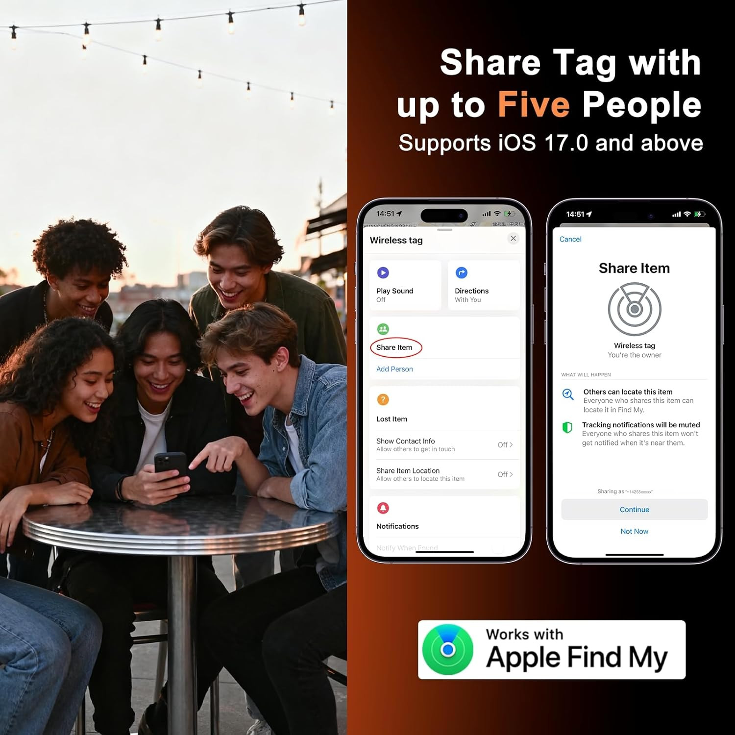 Air Tracker Tag-1 Pack Works with Apple Find My (Ios Only), Bluetooth Tracker Ta