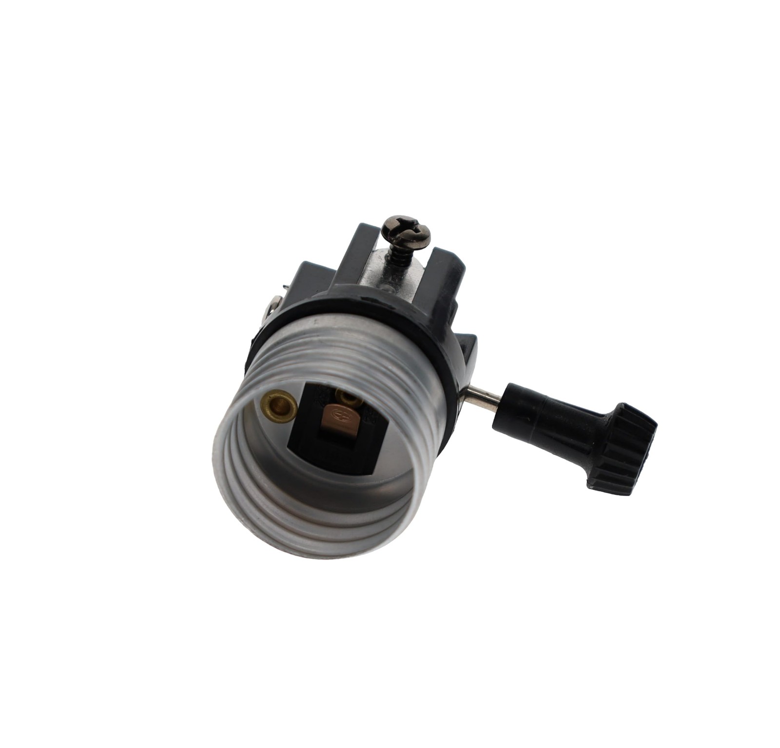 B&P Lamp® 3-Terminal Med. Base, Turn Knob Socket Interior black