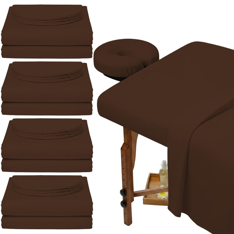 Oudain 4 Sets 3 Piece Soft Microfiber Massage Table Sheets Set Bulk Includes
