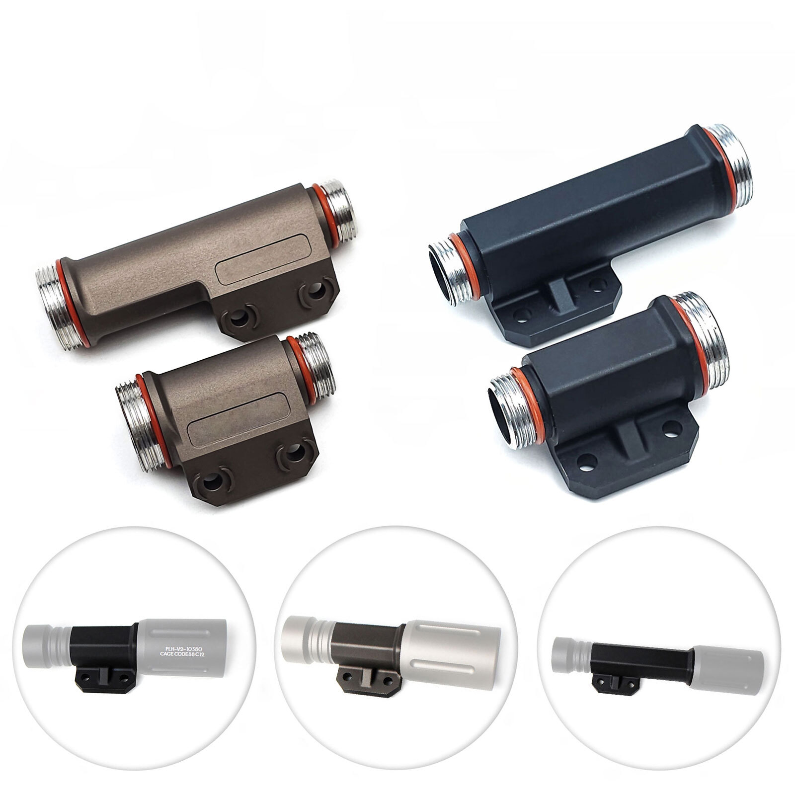 18350/18650 Series Light Body Mount Accessory For MLOK Rail Flashlight Adapter