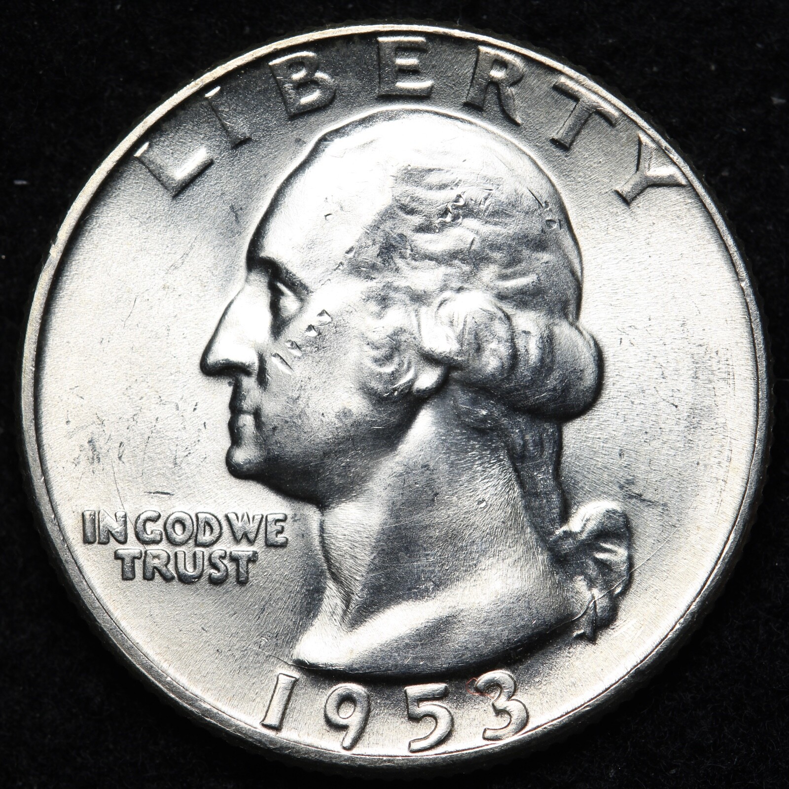 UNCIRCULATED UNC MS 1953 WASHINGTON SILVER QUARTER FREE SHIPPING