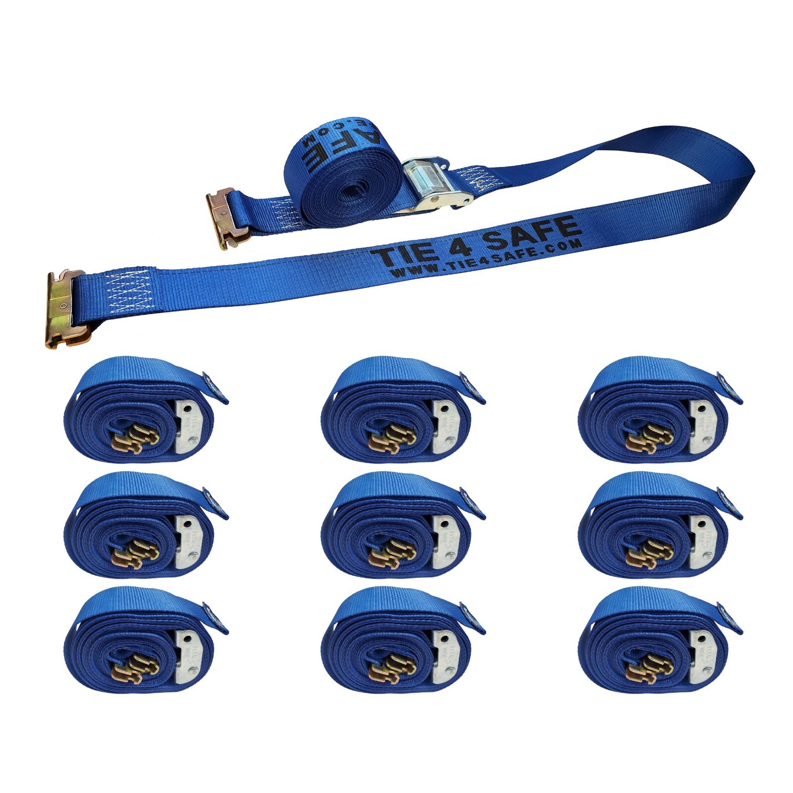 10 Pack 2' x 20' E-Track Cam Buckle Strap Truck Trailer Enclosed Cargo Tie Down