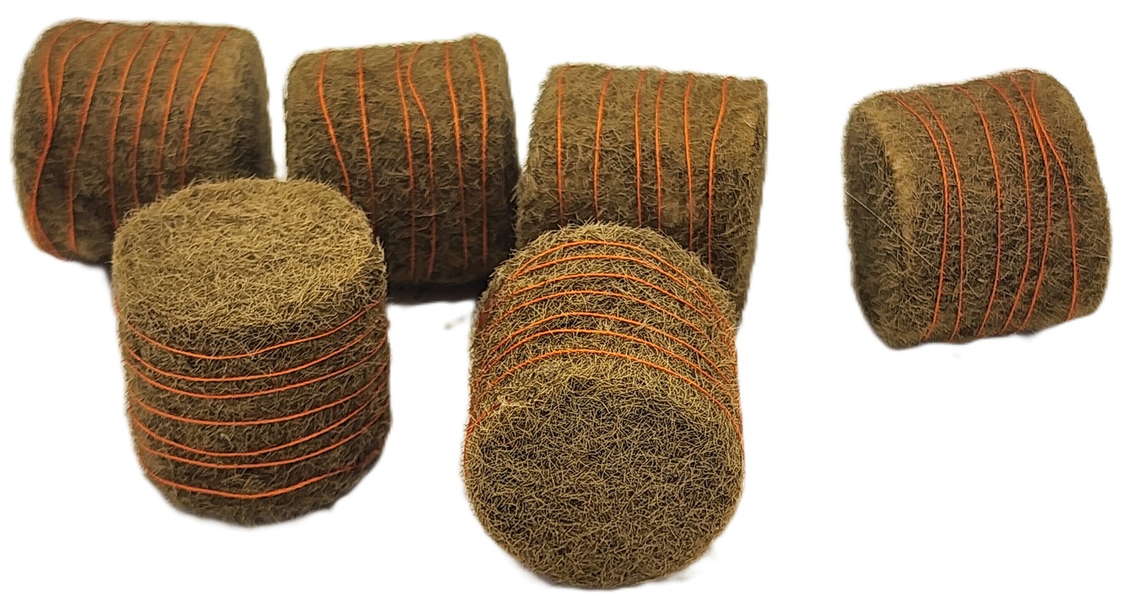 1/64 6 Pack of Custom 6'X5' Twine Wrapped Old Hay Round Bales