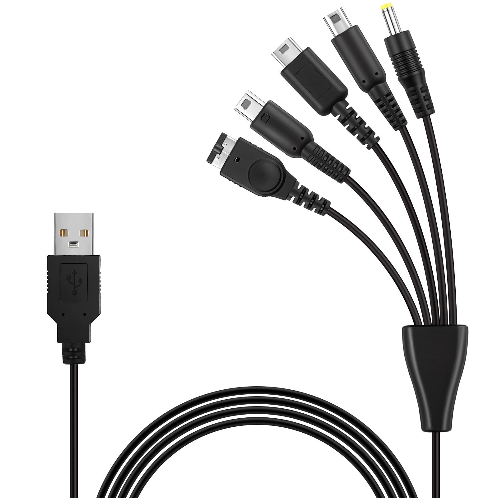 Vrllinking 5-in-1 USB Charging Cable for Wii U/Nintendo DS 3.9 feet