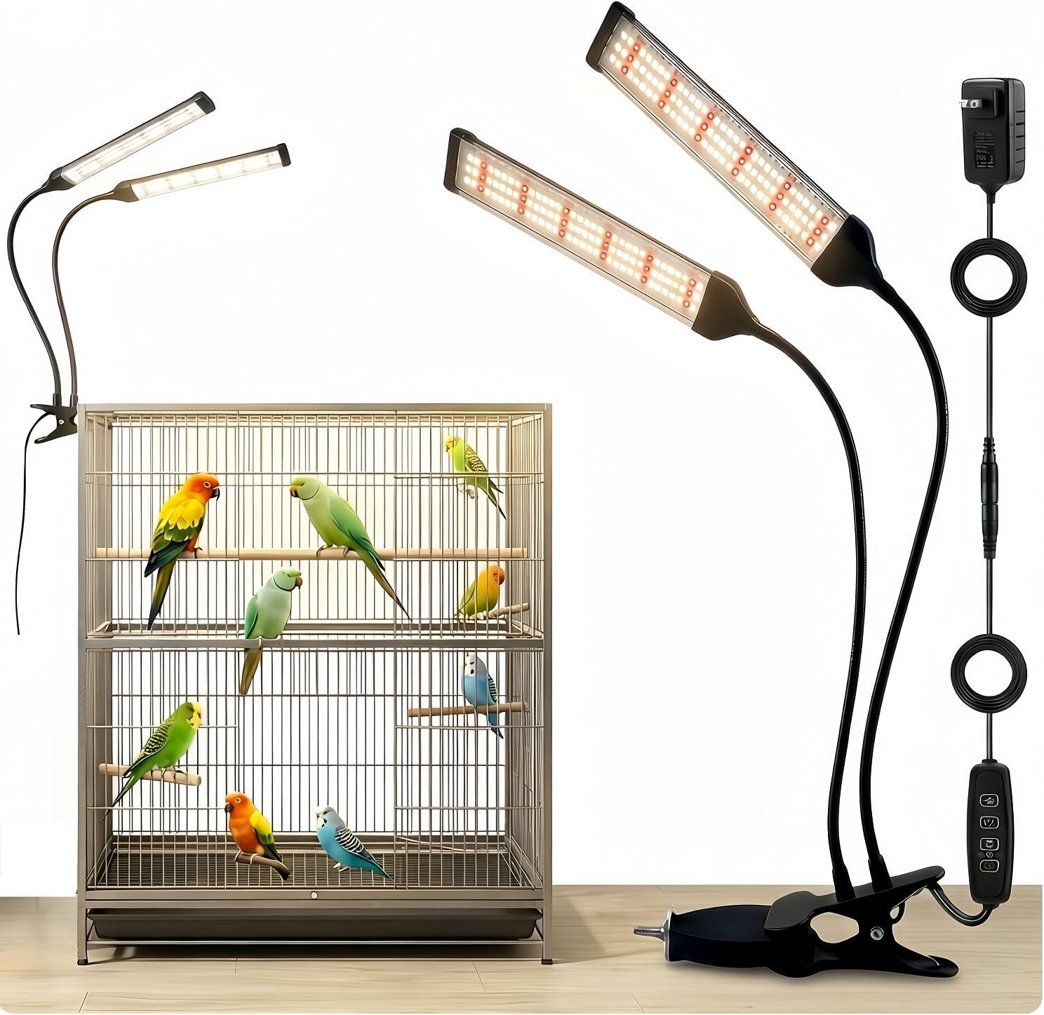 Bird Health Cage Supplementary Light with Full-Spectrum LED Pet Light, Intellige