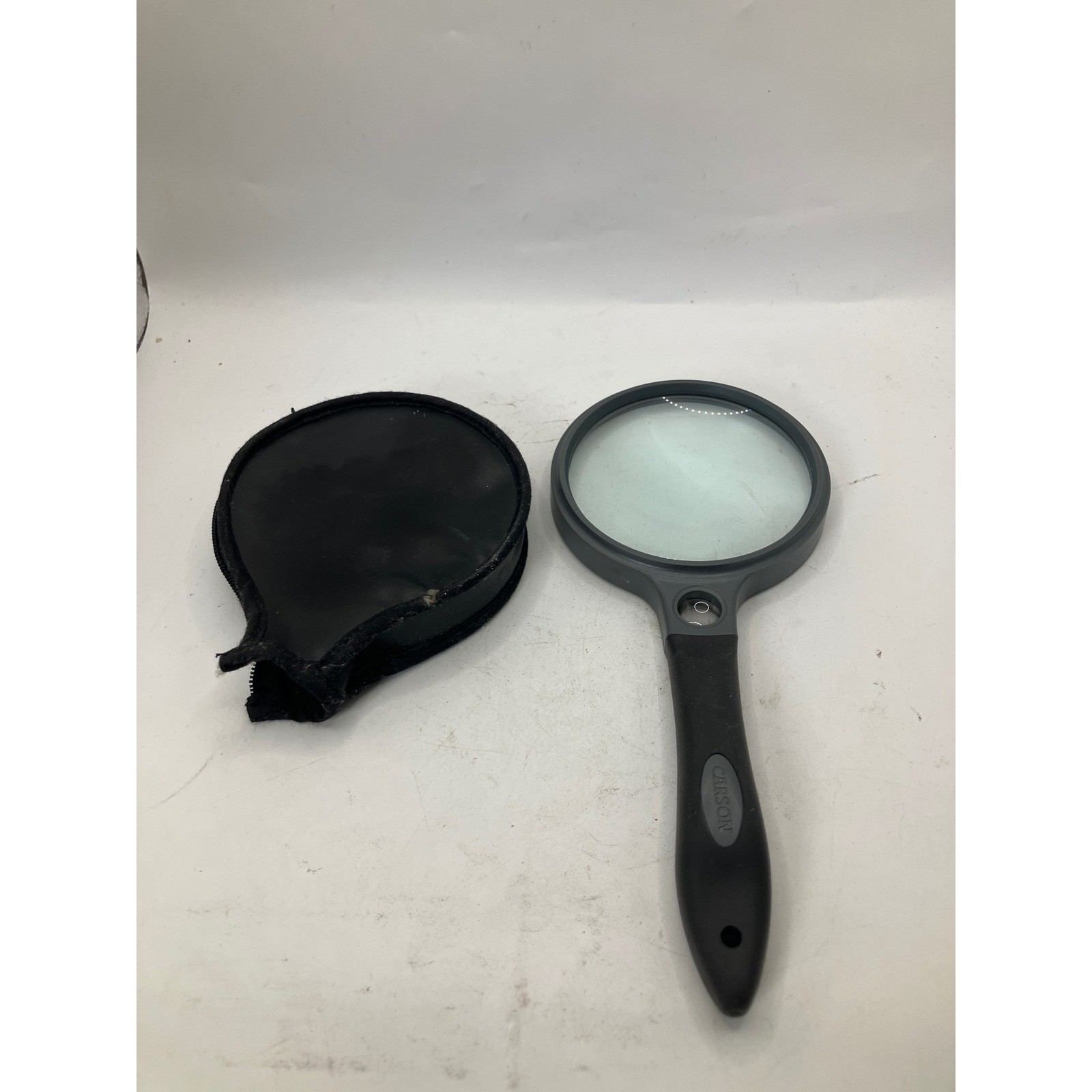 Carson Desk Magnifier Handheld Magnifying Glass with Case Black Gray