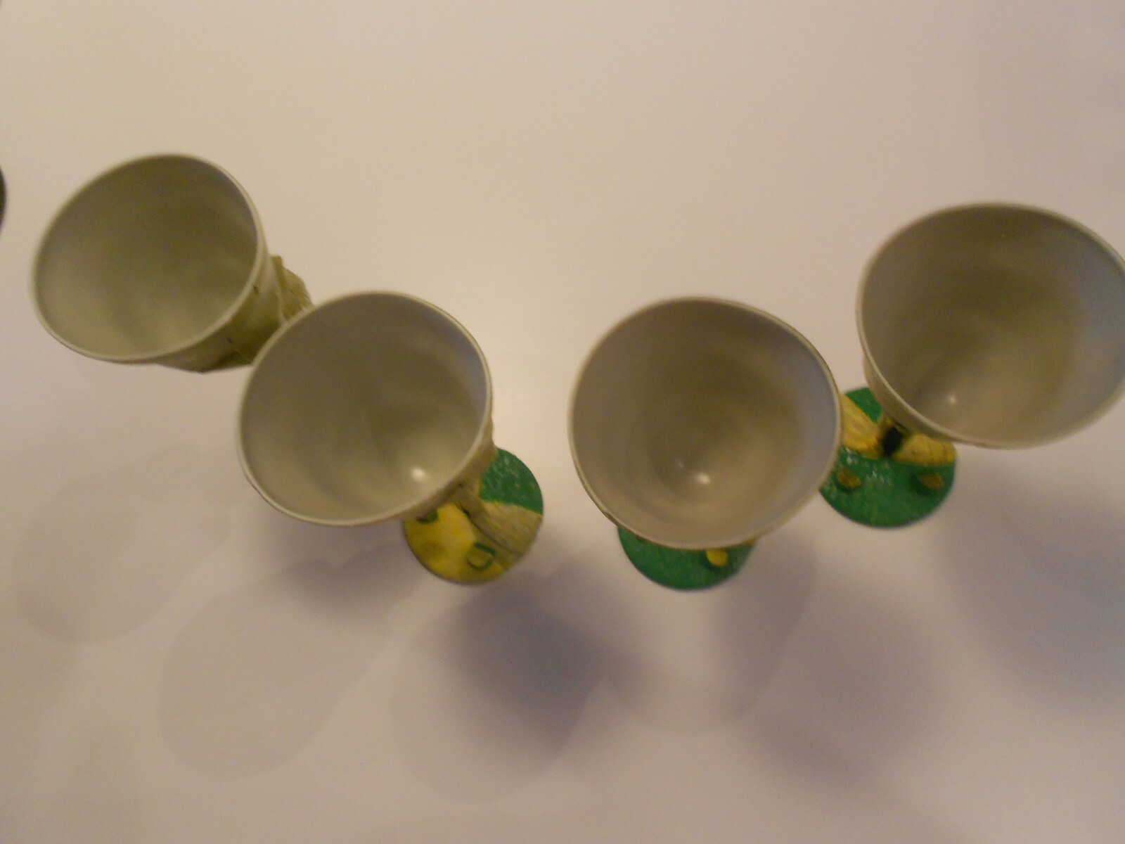 SKELETON GOBLETS (4) PLASTIC VG+ CONDITION 7" TALL