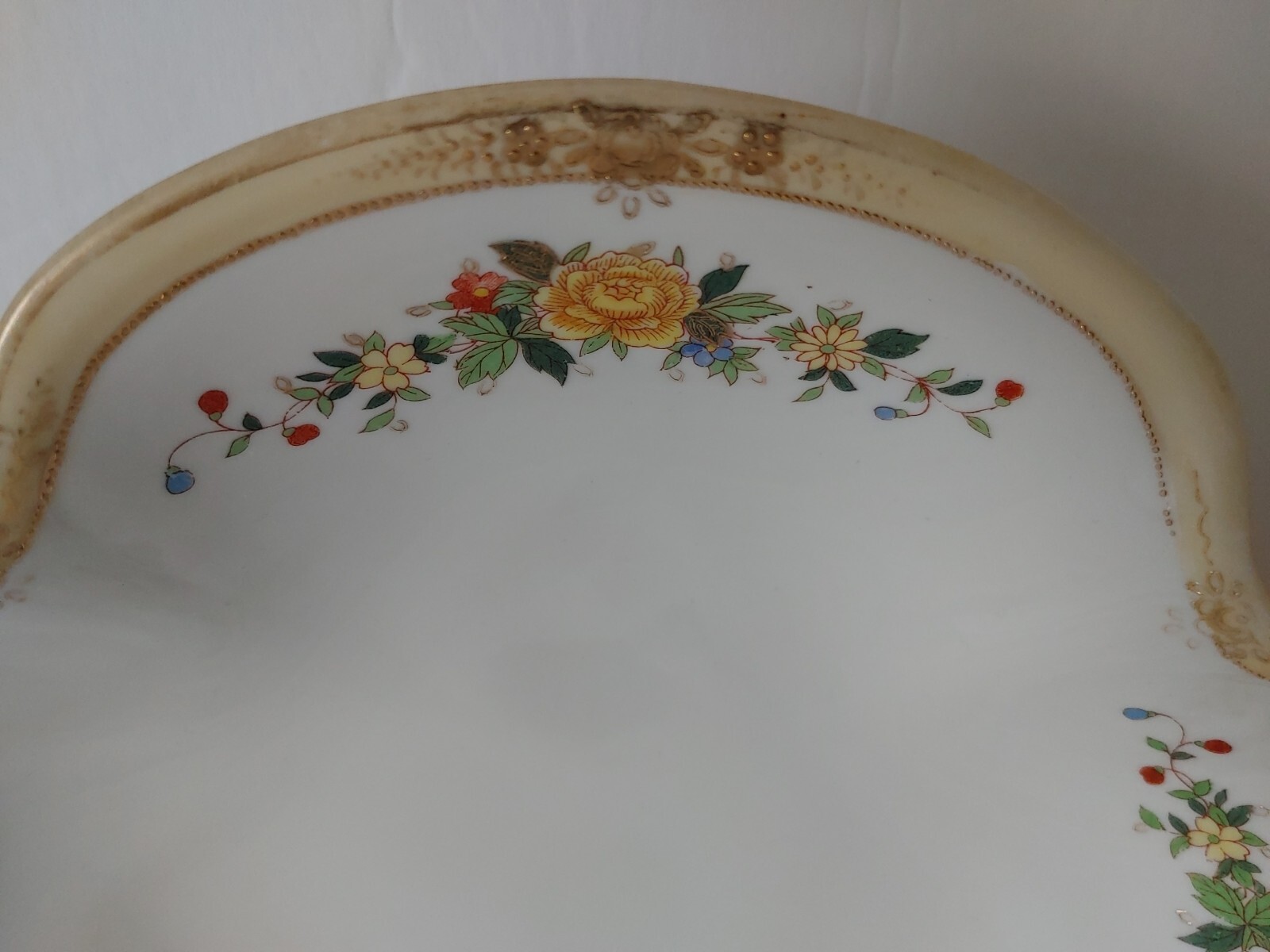 Vintage Hand Painted Nippon Footed Serving Dish