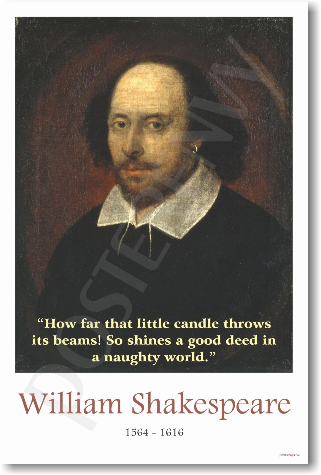 William Shakespeare - Bard Playwright - Good Deeds Motivational NEW POSTER