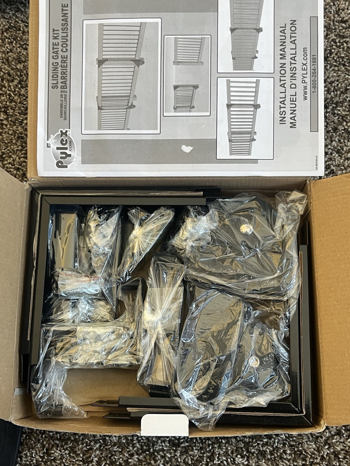 Pylex 11052 Sliding Gate Kit Powder Coated Steel Black Lockable Rust Resistant