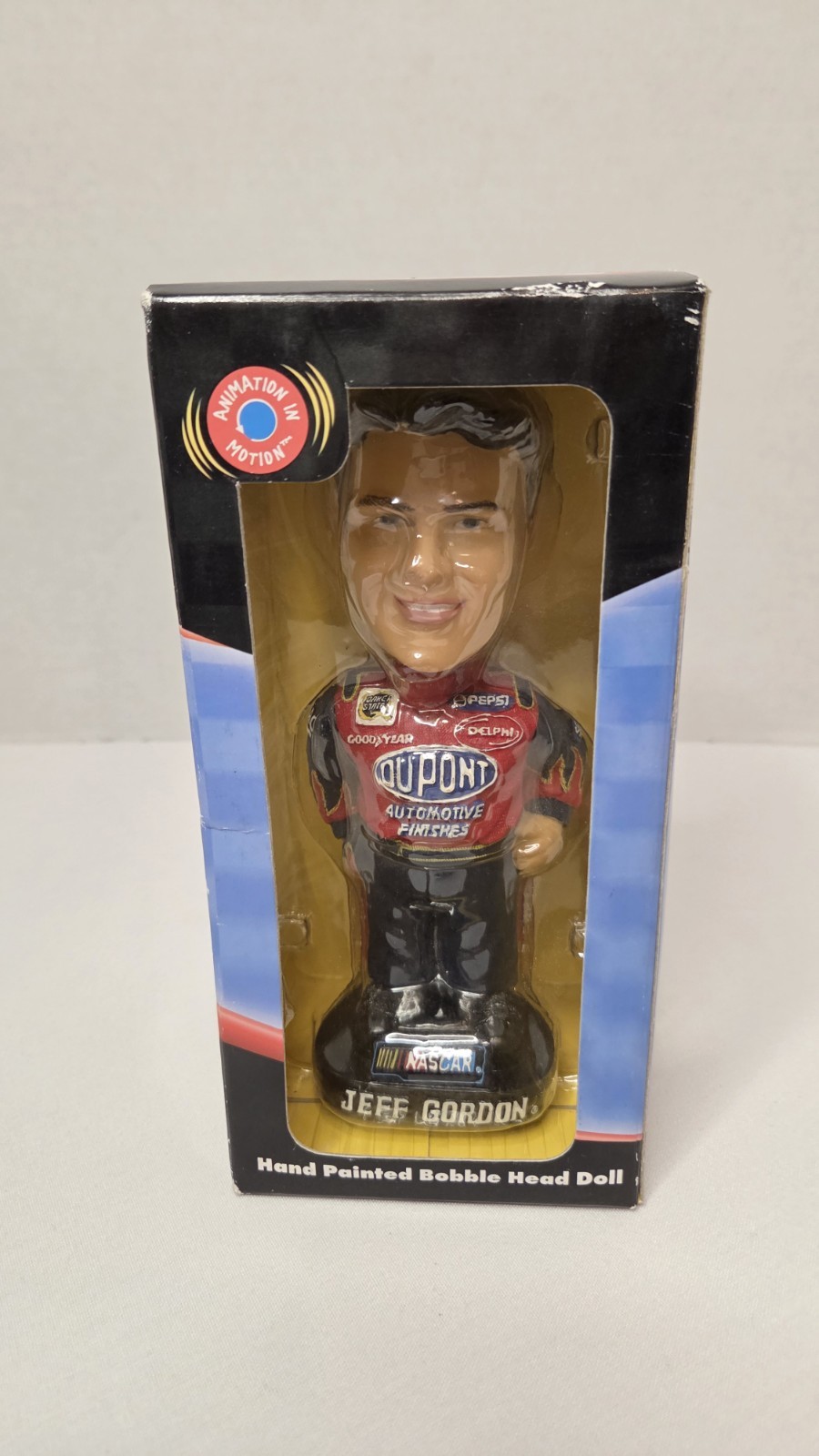 2001 Jeff Gordon 7.5" Tall Bobble Head Figure, Bobble Dobbles In Original Box