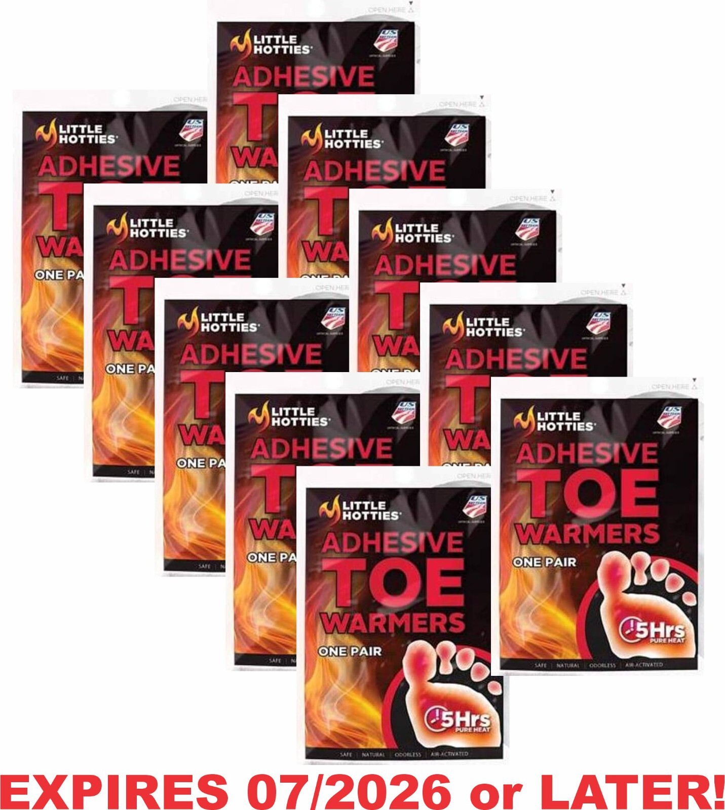 10 Pairs Little Hotties Toe Warmers 5 Hrs Heat New! For Charity!