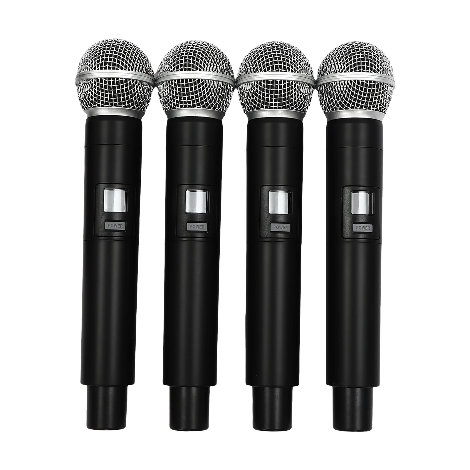 4 Channel Microphone Pro Audio System UHF Wireless Handheld Dynamic Mic Party