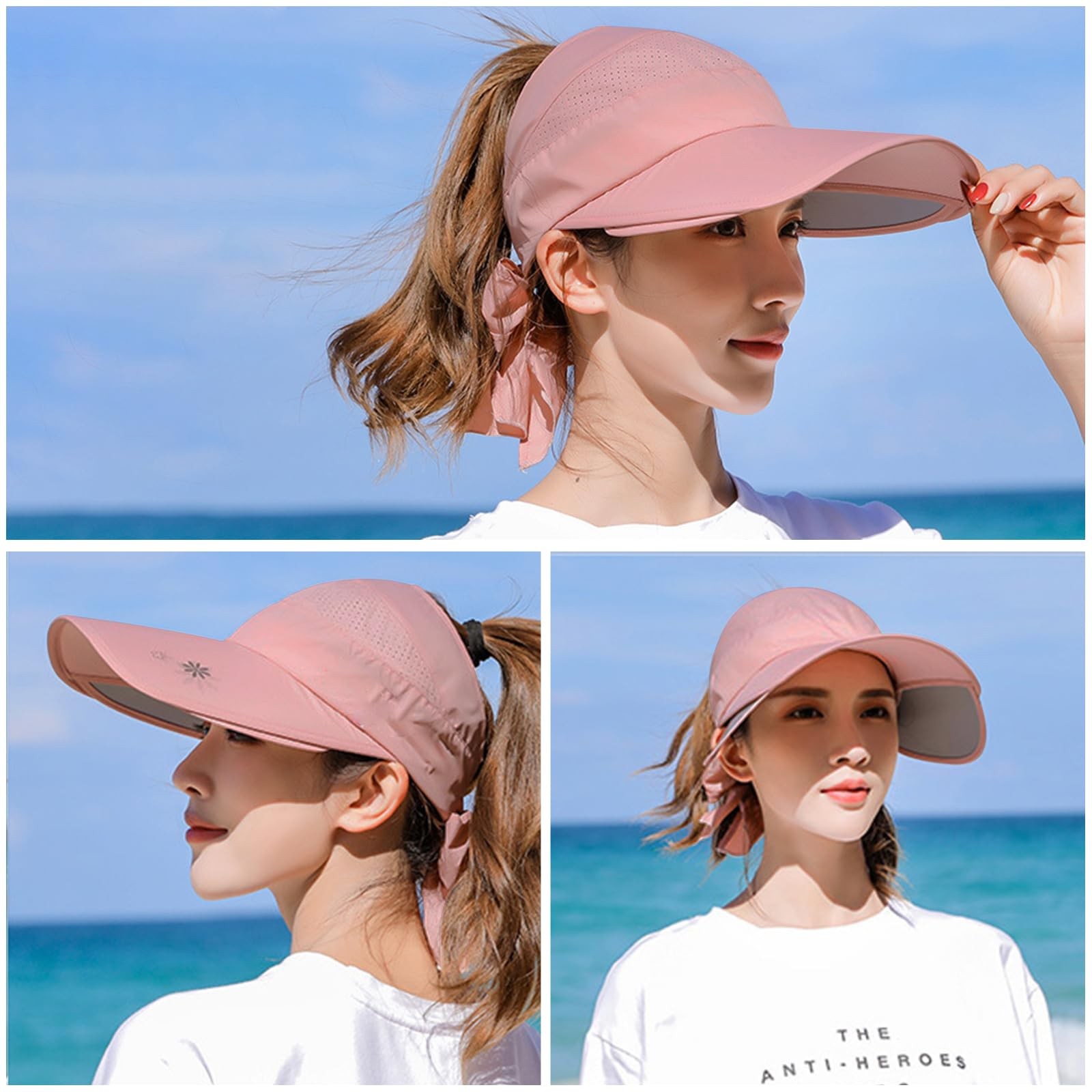 Wide Brim Visor Hat for Women Golf Visor Cap Sun Protection Hat for Beach Gar...