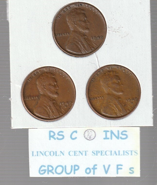 1945S 1946S 1947S 1948S ~ 4 coin Lincoln Cent Set / all VERY FINES