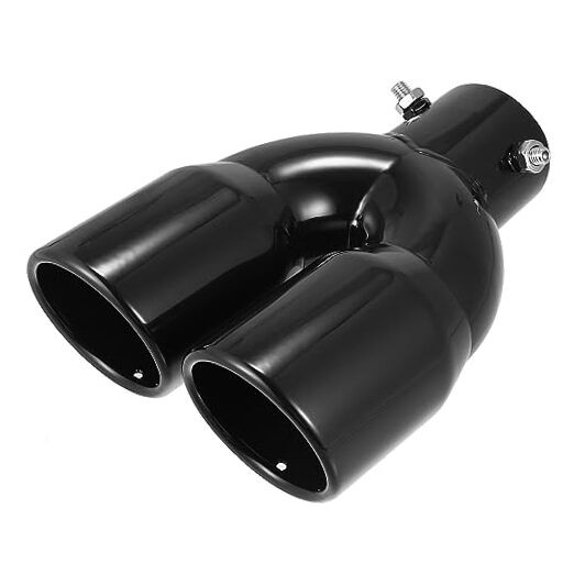 Dual Exhaust Tip 62mm 2.44" Inlet Straight Universal Car Double Exhaust Tip