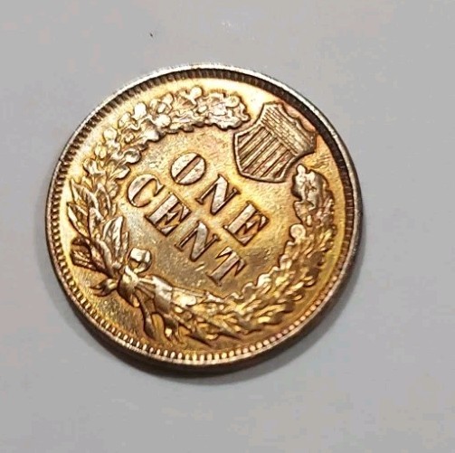 1902 Indian Head Penny Cent 1C AU/UNC Toning