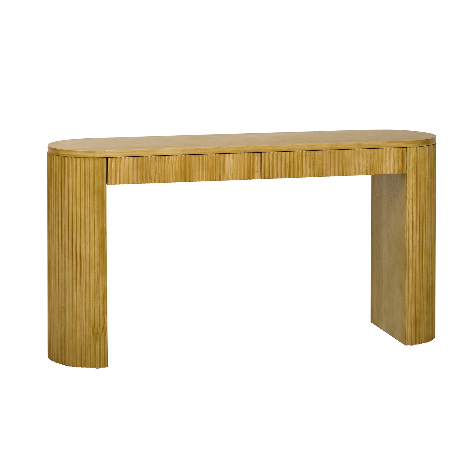 U_STYLE 58.2" Entryway Table with Large Top and Dual Drawers,Console Table wit