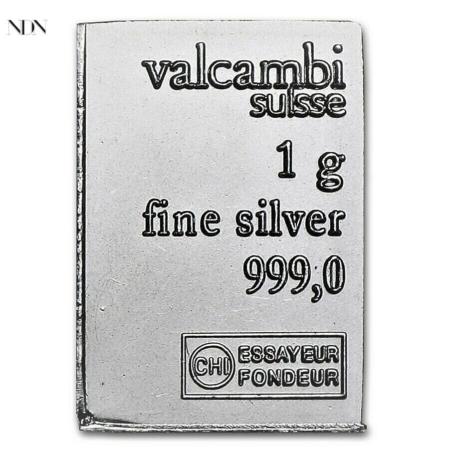 1 GRAM Valcambi Silver Bar- Gem - .999 Fine Silver - One Gram