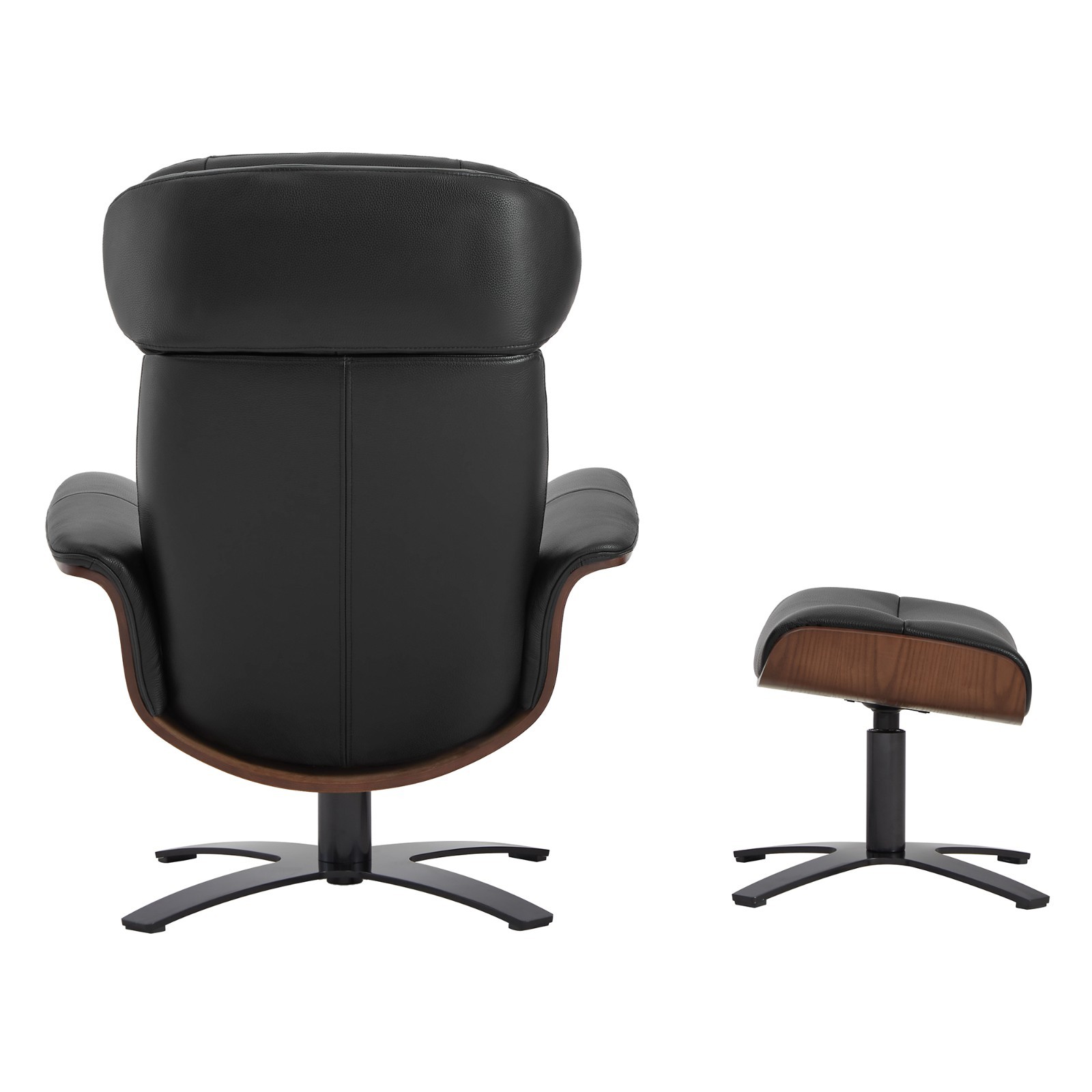 CHITA Genuine Leather Reclining SwivelChair with Adjustable Headrest and Ottoman
