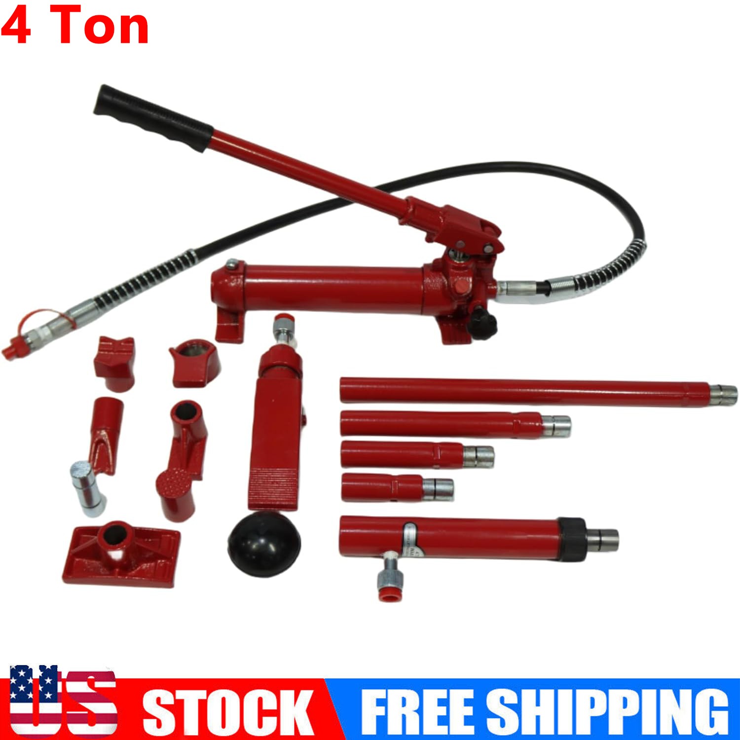 4 Ton Porta Power Hydraulic Jack Body Frame Repair Kit Auto Shop Tool Lift Ram
