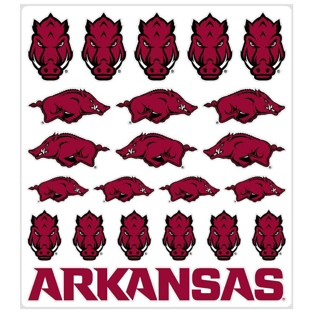 Arkansas Razorbacks Multi-Purpose Vinyl Sticker Sheet