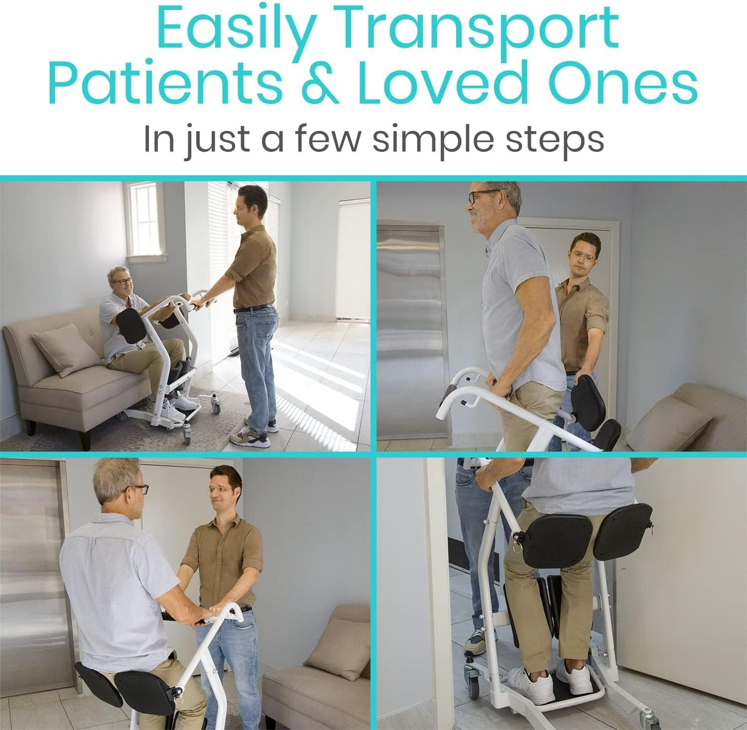 Vive Mobility Sit to Stand Lift Patient Transport Unit for Elderly Transfer Aid