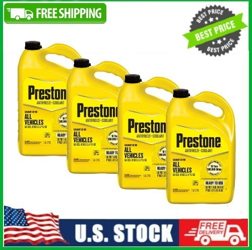 4 PACK Prestone® Universal Antifreeze + Coolant, 50/50 Prediluted,1 Gallon