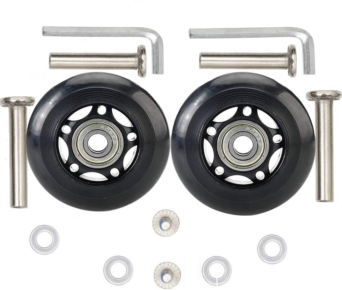 1 Pair Luggage Wheels Replacement 75 * 24Mm Case Wheels with 8Mm Bearings for Su